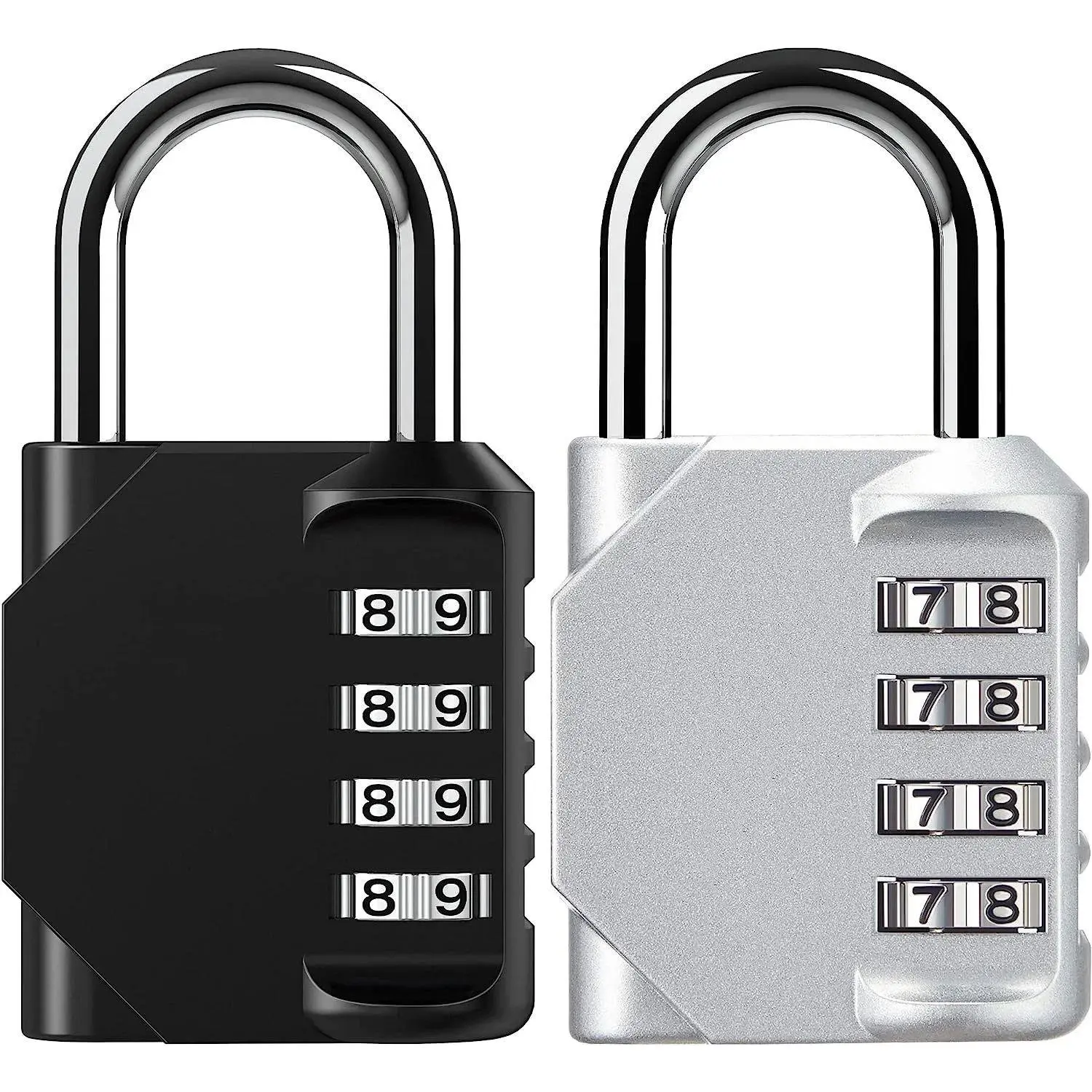 2 Pack Combination Lock 4 Digit Locker Lock Outdoor Waterproof Padlock for School Gym Locker, Sports Locker, Fence, Toolbox, Gate, Case, Hasp Storage