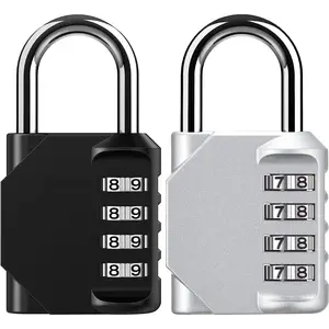 2 Pack Combination Lock 4 Digit Locker Lock Outdoor Waterproof Padlock for School Gym Locker, Sports Locker, Fence, Toolbox, Gate, Case, Hasp Storage