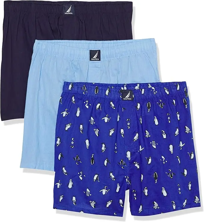 Nautica Men's Classic Cotton 3-Pack Woven Boxers
