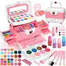 54Pcs Kids Washable Real Makeup Girl Toys - kids stuff for girls, Contains nail polish, lipstick, eye shadow, makeup mirror, etc, Girls Kids toys, Christmas Gifts, Suitable for girls aged 3-12 (Pink) Pretend Play Set