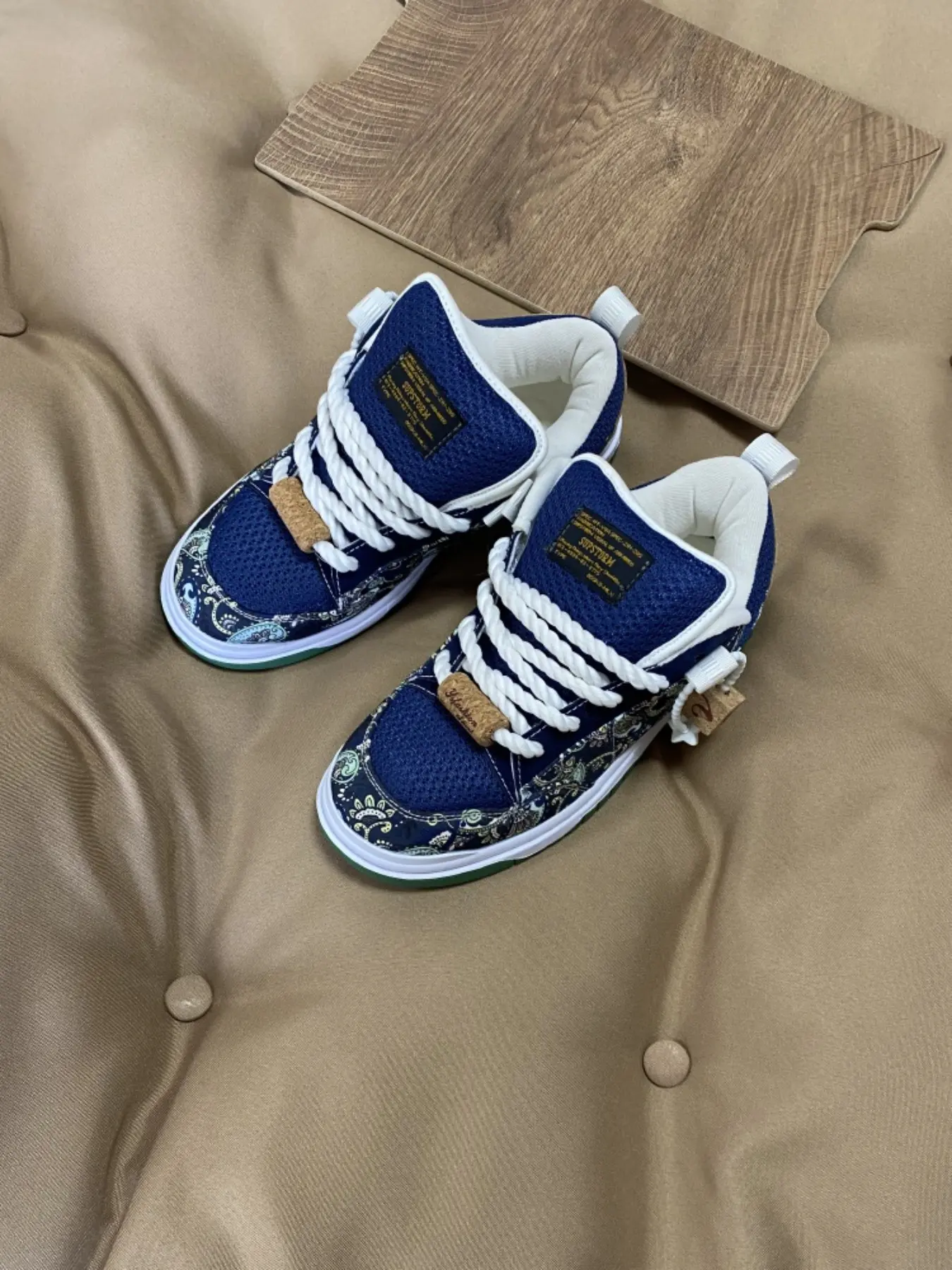 Men's Casual Canvas Shoes, Thick Sole Round Toe Flatform, Anti-Slip Rubber Sole, All-Season Low Top Lace-Up Trainer Sneakers, Walking Shoes, Sports Shoes, Casual Trainers, Size 48 Blue