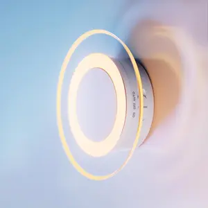 F-NLK05  Magnetic Motion Sensor Night Light with Stick-On Base, Cruise Rechargeable Battery Powered Cordless Glow Light, Ideal for Bedroom, Bathroom, Stairway- Moonlit