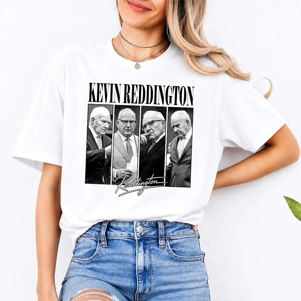 Kevin Reddington Vintage Portrait Shirt, Kevin Reddington Collage Graphic Tee, Black and White Fan Tribute T-Shirt, Iconic Photo Tee