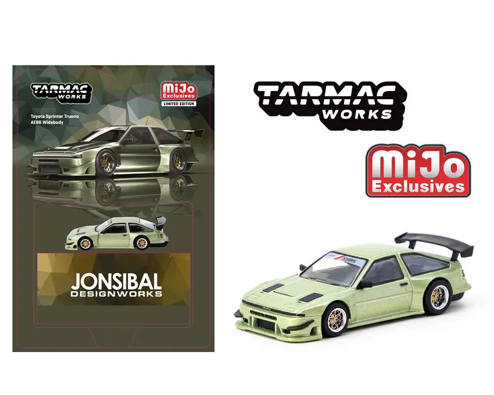 Tarmac Works 1:64 Toyota Sprinter Trueno AE86 Widebody Green JONSIBAL Designworks Global64