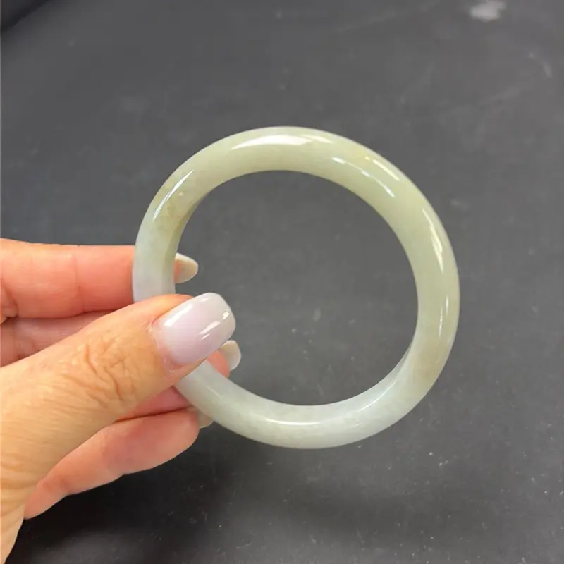 Natural Jadeite Jade Bangle (Type A) | Soft Green | Size 54.3 | Elegant Everyday Wear