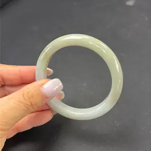 Natural Jadeite Jade Bangle (Type A) | Soft Green | Size 54.3 | Elegant Everyday Wear