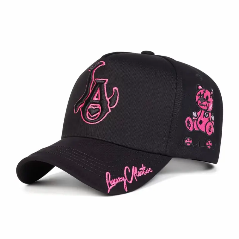 Unisex La Heart Five-Panel Baseball Cap, Adjustable Sun Protection Casual Trendy Hat for Spring & Fall, Outdoor Travel Beach Vacation