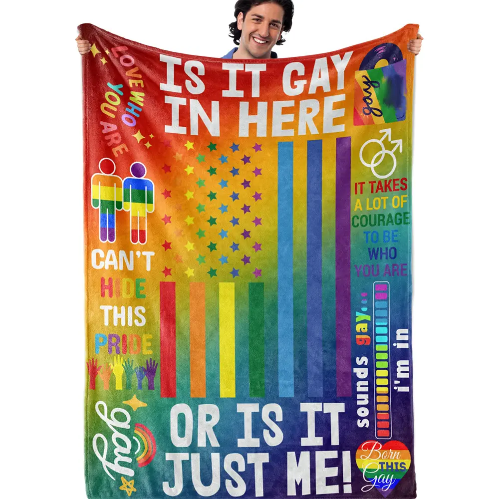LGBTQ Blanket, LGBT Gifts for Gay, Lesbian, Transexual, Friends, Besties, Gay Pride, Rainbow, Soft Throw Blanket, Gay, Size:30x40 40x50 50x60 60x80 Inches