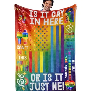LGBTQ Blanket, LGBT Gifts for Gay, Lesbian, Transexual, Friends, Besties, Gay Pride, Rainbow, Soft Throw Blanket, Gay, Size：30x40 40x50 50x60 60x80 Inches