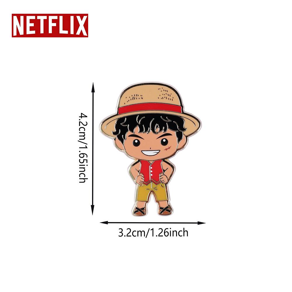 Netflix ONE PIECE Live Action Officially Licensed Monkey D. Luffy Enamel Pin, Zinc Alloy Collectible Lapel Brooch Badge for Backpack, Jacket or Hat, Straw Hat Pirate TV Series Merchandise Gift for Fans