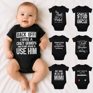 Funny Baby Bodysuit Romper, Short Sleeve Newborn Infant One Piece Outfit for Boys Girls, Cute Family Saying Baby Clothes, Baby Shower Gift, Photo Prop for Papa Grandma Grandpa Aunt Uncle