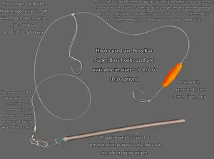 Slunger Cat Outdoors Double Hook Dragging Rig for Bottom Dragging in Rivers and Lakes