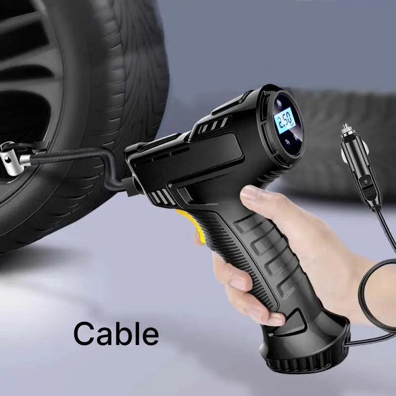 Portable Car Air Compressor, Multipurpose Handheld Car Inflatable Pump, Electric Digital Display Air Pump, Automobiles Tire Inflator With LED Lights,