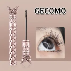 GECOMO Cosmetic Lengthening Volume Long Lash Mascara with Fine Comb - Smudge-Proof, Long-Lasting Formula - Makeup Products for Daily Use, Parties - Ideal Women's Gift (Before/Results)