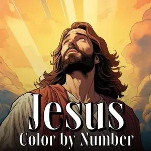 Jesus Color by Number: Christian Coloring Books for Adults with Bible Scenes  Paperback – April 8, 2024