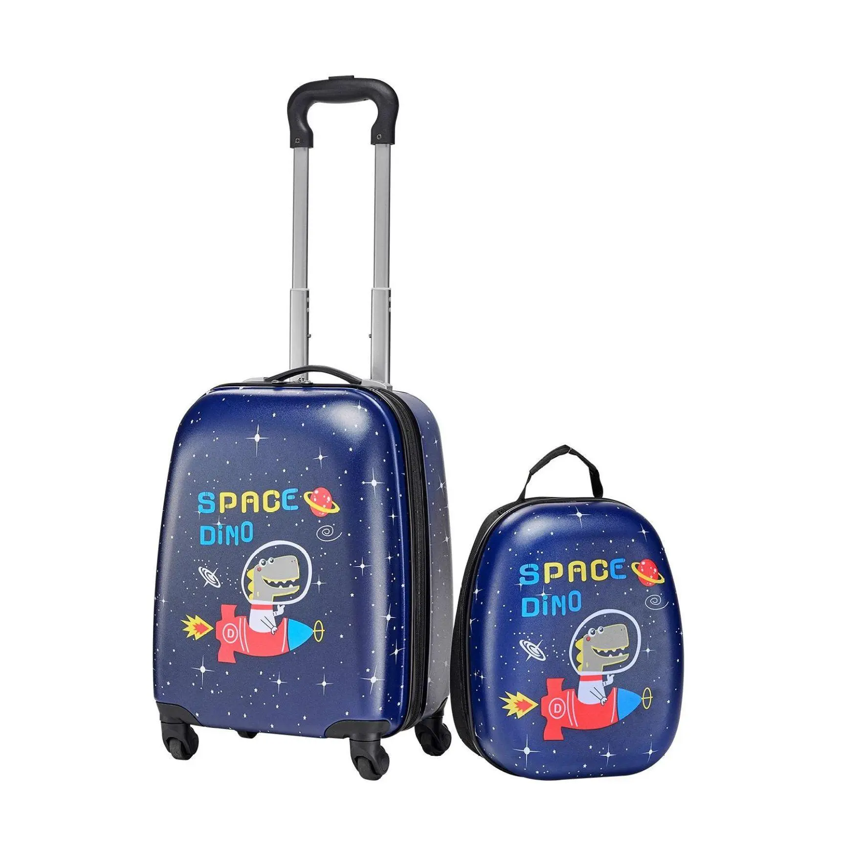 Kids Luggage Set 2 Piece, 18 Inch Hardside Spinner Suitcase & Backpack, Dinosaur Carry On Travel Luggage for Boys Girls, Airline Approved Rolling Suitcase Default