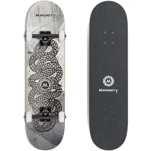 32 Inch x 8 Inch Complete Skateboard 7-Ply Maple Double Kicktail Cruiser Skateboard for Kids Teens Adults Portable Street Surf Skate Board with 51mm Wheels ABEC-5 Bearings for Tricks Park Outdoor Sports