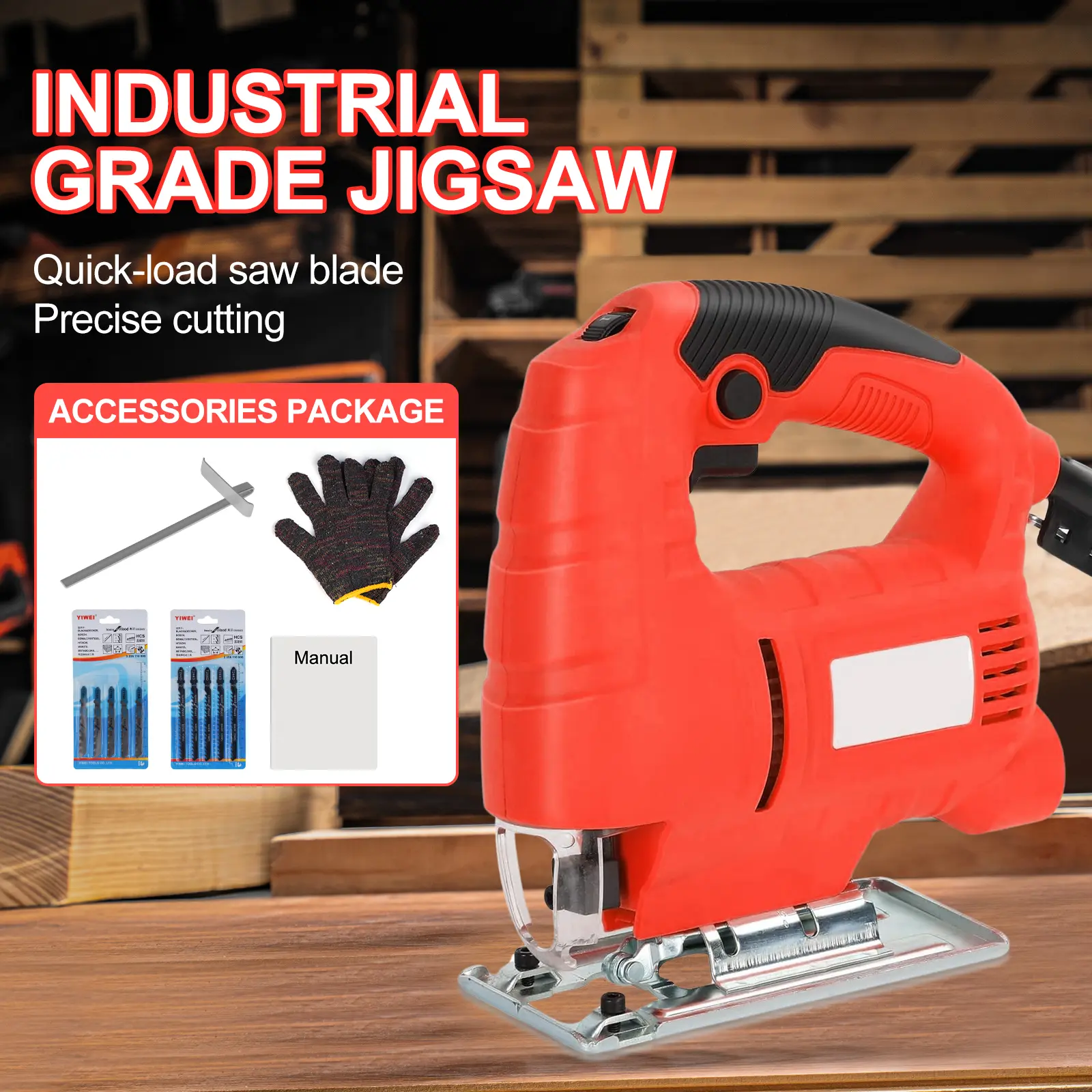 800W Jig Saw 6 Speed Adjustable Multifunctional Electric Jigsaw Woodworking Power Tool US 110V