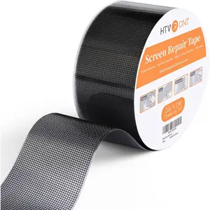 Window Screen Repair Tape - 2 in X 15 FT Window Screen Repair Kit for Screen and Screen Door Tears Holes -Strong Adhesive Fiberglass Covering mesh Screen Patch Repair Kit (Black)