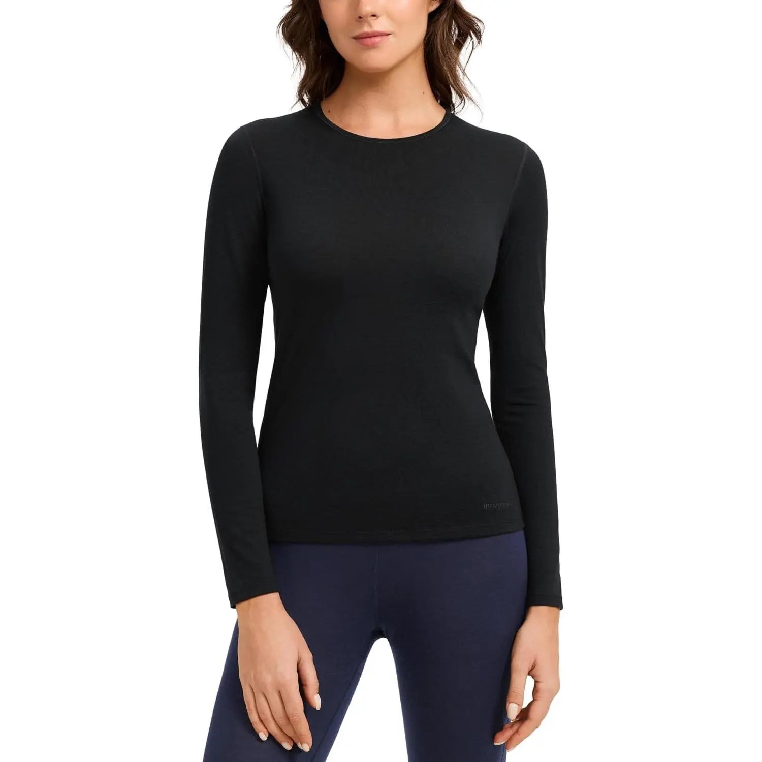 Womens 190 Merino Wool Base Layer Shirt - Hiking Outdoor Casual Long Sleeve Thermal Underwear Soft Breathable Tops