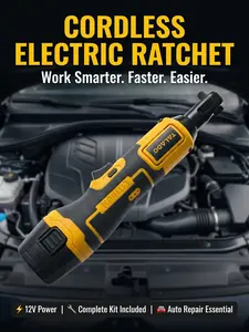 12V Cordless High-Torque Impact Wrench, Ratchet Wrench Set, Nut Remover, Automotive Repair Tools, Power Tool Set
