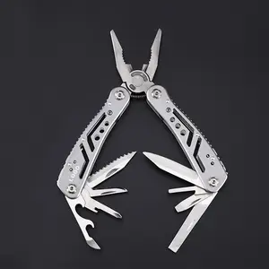 Portable Camping Multitool Folding Knife Pliers 12-in-1 Emergency Survival Tool with Bottle Opener for Outdoor Activities