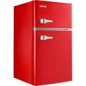 VEVOR Mini Fridge with Freezer, 3.2 Cu. Ft, Dual Zone Compact Refrigerator, 3 Modes Adjustable Temp, Energy Efficient Small Fridge, Reversible Door, Low Noise, for Bedroom, Dorm, Brushed StainlessVEVOR Super Brand Day