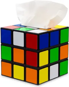 Plastic Magic Cube Tissue Box Cover, Holder for Square Tissue Boxes with  Lock, Multi Color