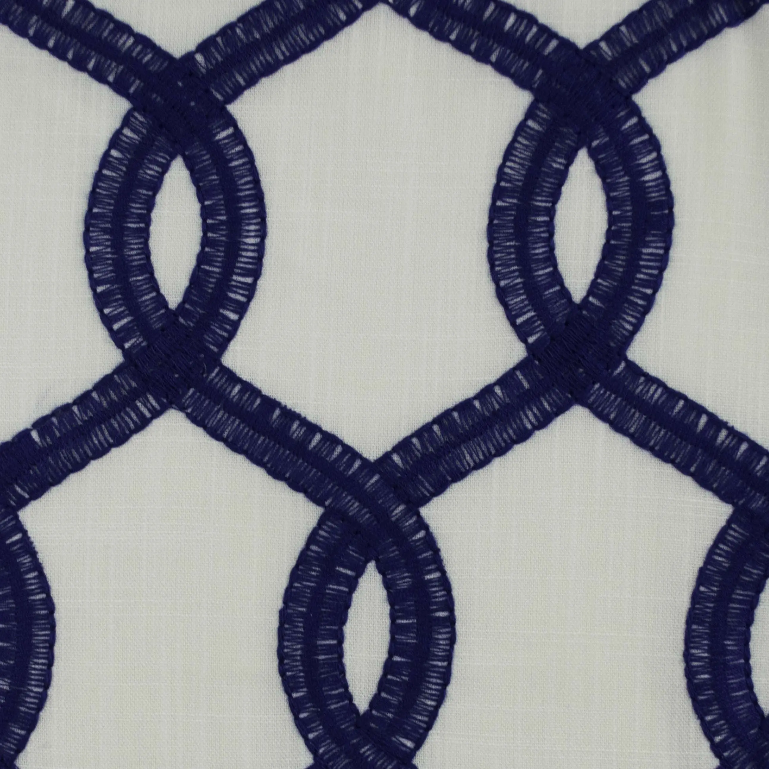 Nantucket Navy Embroidery Fabric | Poly Cotton Blend—52" Wide