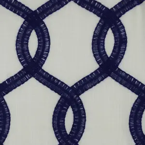 Nantucket Navy Embroidery Fabric | Poly Cotton Blend—52" Wide