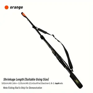 1pc KINGDOM Portable Rod Protection Bag - Black, Nylon, Single Shoulder, Rod Holder, Fishing Gear Protection