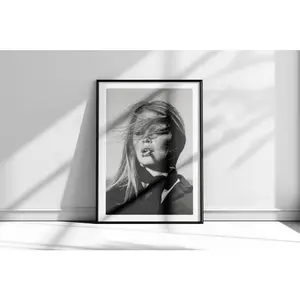 Brigitte Bardot Smoking 1971 Poster Art , Black And White Wall Art 45773 207