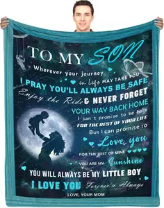 Son Gifts, Gifts for Son from Mom, Son Blanket 60"X50", Son Birthday Christmas Idea Gifts, to My Son Blanket, Gifts for Grown Son, Son from Mom, Soft Flannel Throw Blanket for Son