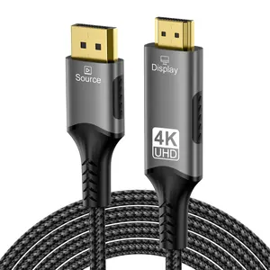 One 4K DisplayPort to HDMI Cable Active 4K@60Hz Unidirectional DP 1.2 to HDMI 2.0 Cord Compatible with PC, Gaming Montor, TV, Projector