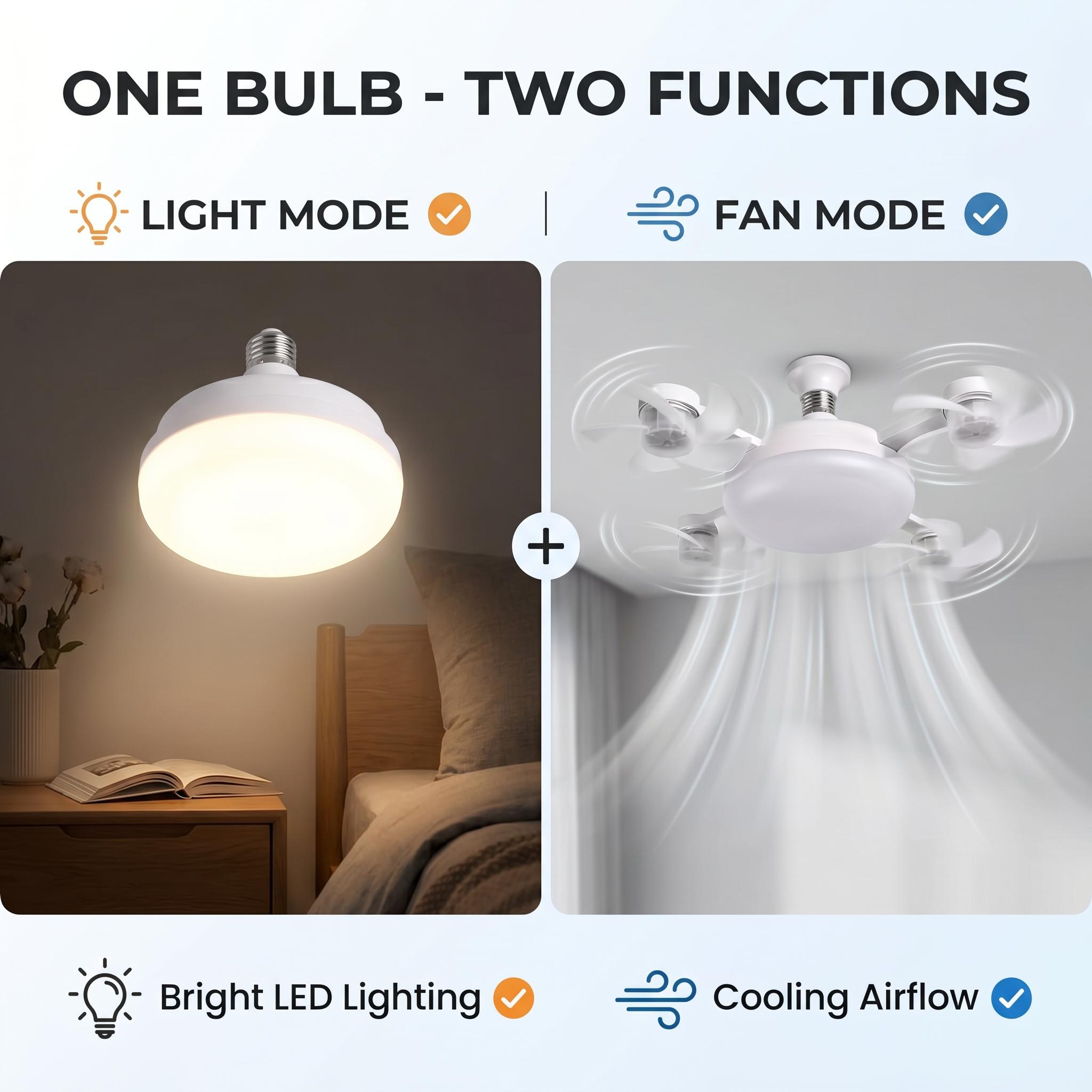 【Summer Sale Deals】2026 New E27 Socket Ceiling Fan Light - 2-in-1 Silent LED Fan with Remote Control, Energy-Saving Cooling & Lighting Combo for Home Bedroom,dorm essentials,home decor,home essentials,camping essentials 【Summer Sale Deals】2026 New E27 Socket Ceiling Fan Light - 2-in-1 Silent LED Fan with Remote Control, Energy-Saving Cooling & Lighting Combo for Home Bedroom,dorm essentials,home decor,home essentials,camping essentials