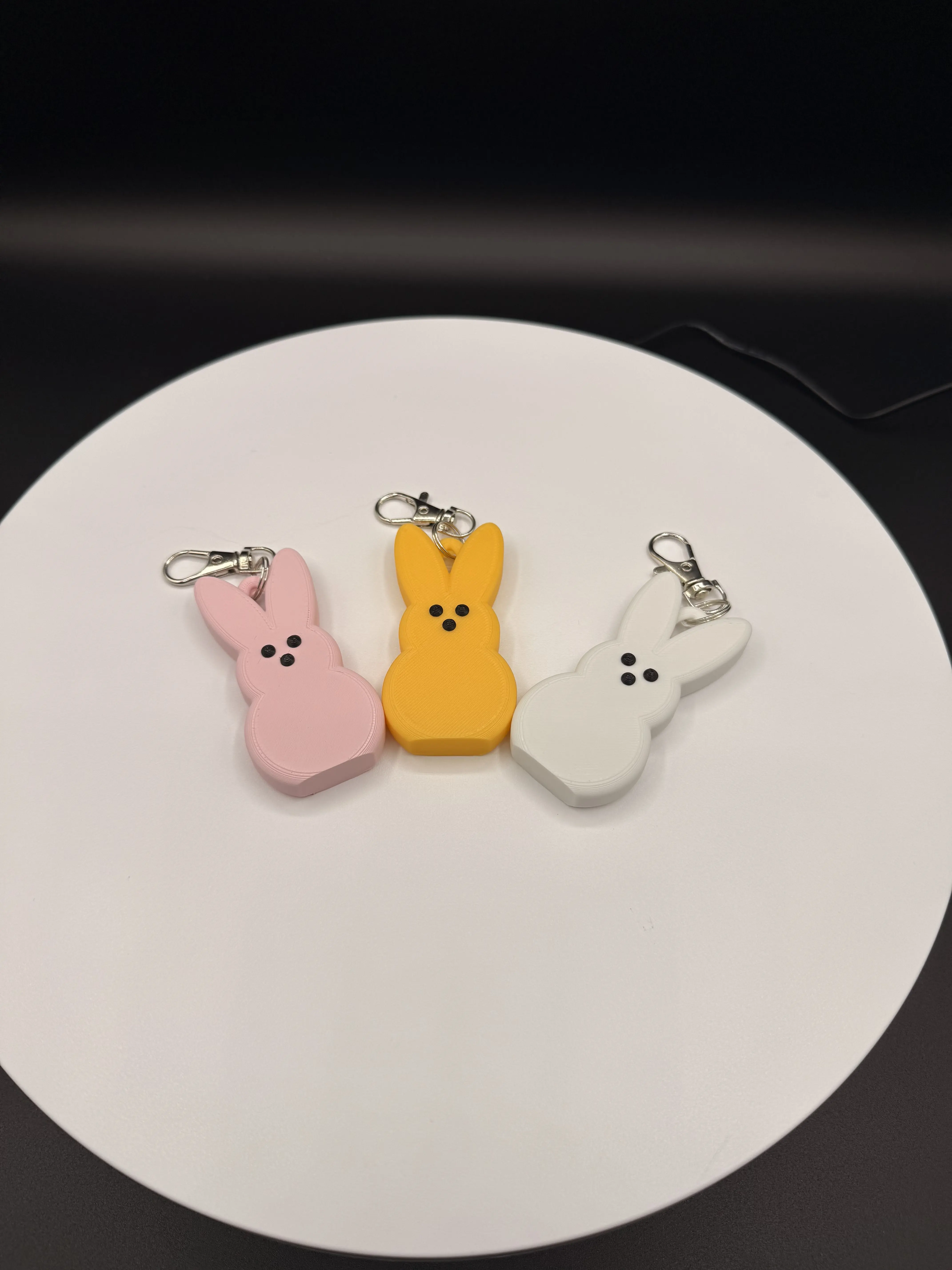 Easter Peep Bunny Keychain - Cute 3D Printed Peeps Keychain - Easter Basket Stuffer - Bunny Gift - Spring Accessories - peep keychain - gift