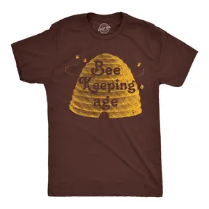 Mens Funny T Shirts Bee Keeping Age Sarcastic Novelty Graphic Tee for Men Mens Funny T Shirts Cool Vintage Fashion T-Shirt Gift Classic Menswear Funny Animal Short Sleeve Novelty Tees for Guys Brown -