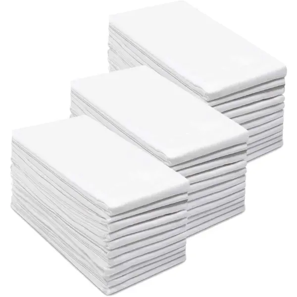 Flour Sack Kitchen , Pack of 12, White, 24"x24" kitchen hand towel