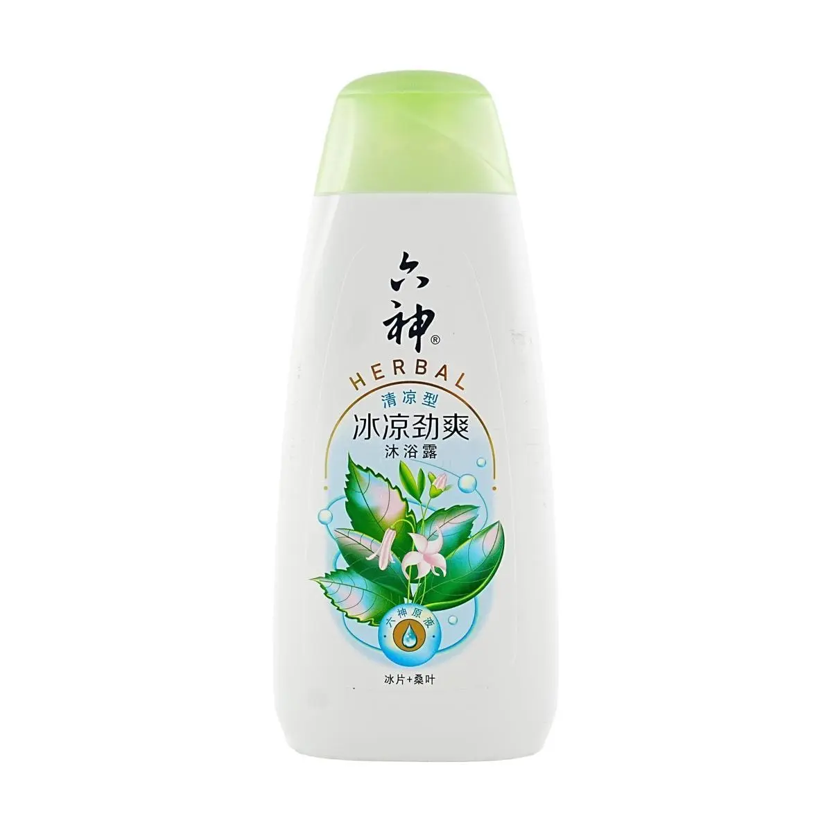 Liushen Ice Cool Shower Gel - Refreshing Body Wash with Ice Flakes & Mulberry Leaf Extract, 450ml