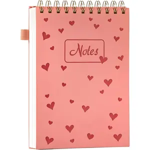 Top Spiral Notebook A5 Leather Hardcover Steno Pads, 240 Pages 100 GSM Cute Top Bound Spiral Notebooks College Ruled 6 x 9, Left Handed Spiral Notepads for Work, School, ,