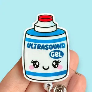 Glitter My Badge Ultrasound tech labor and delivery badge reel for nurse and hospital workers. Badge clip Badge pull - Retractable swivel clip with a 360 rotation. Great gift for coworker. Healthcare