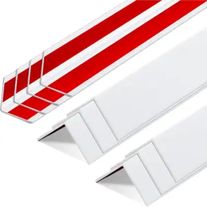 10 Pcs 1-1/8 x 48 Inches Wall Corner Protector Guards with Self, White Vinyl Corner Trim Molding for Furniture Door Tables Cabinet Edge, Avoid Scratching, Easy Install