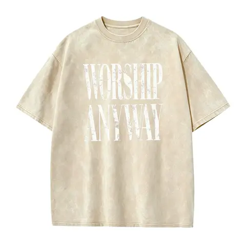 Worship Anyway T-shirt: Distressed Christian Tee, Faith Inspired Christian Religious Tee, Vintage Church Outfit