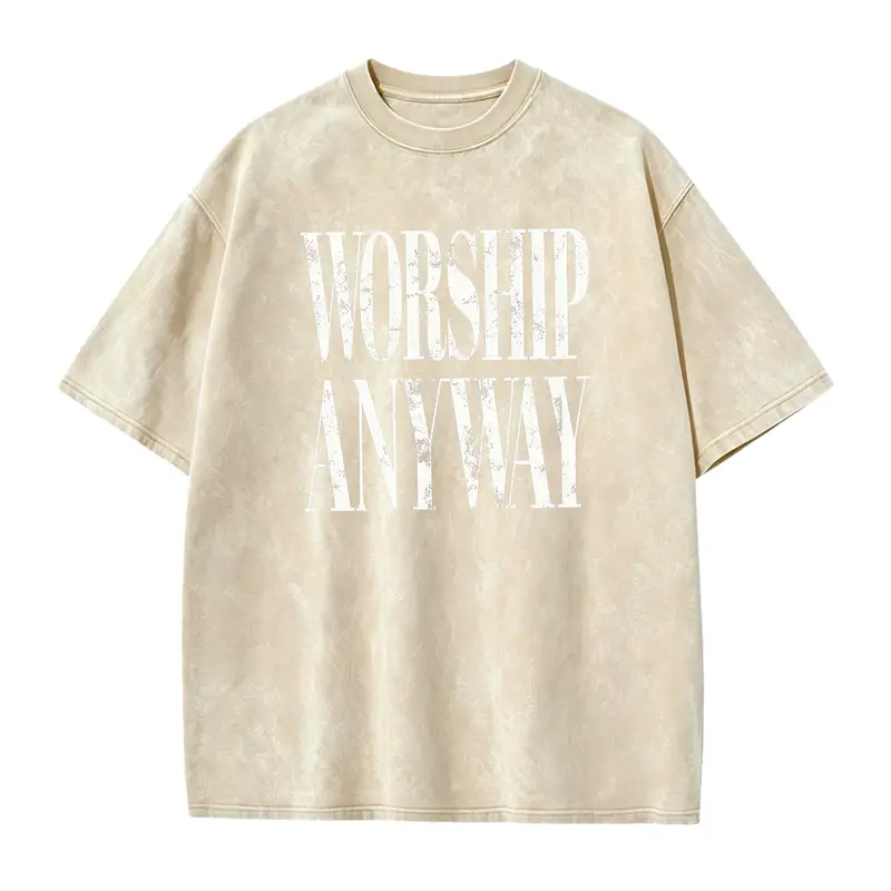 Worship Anyway T-shirt: Distressed Christian Tee, Faith Inspired Christian Religious Tee, Vintage Church Outfit