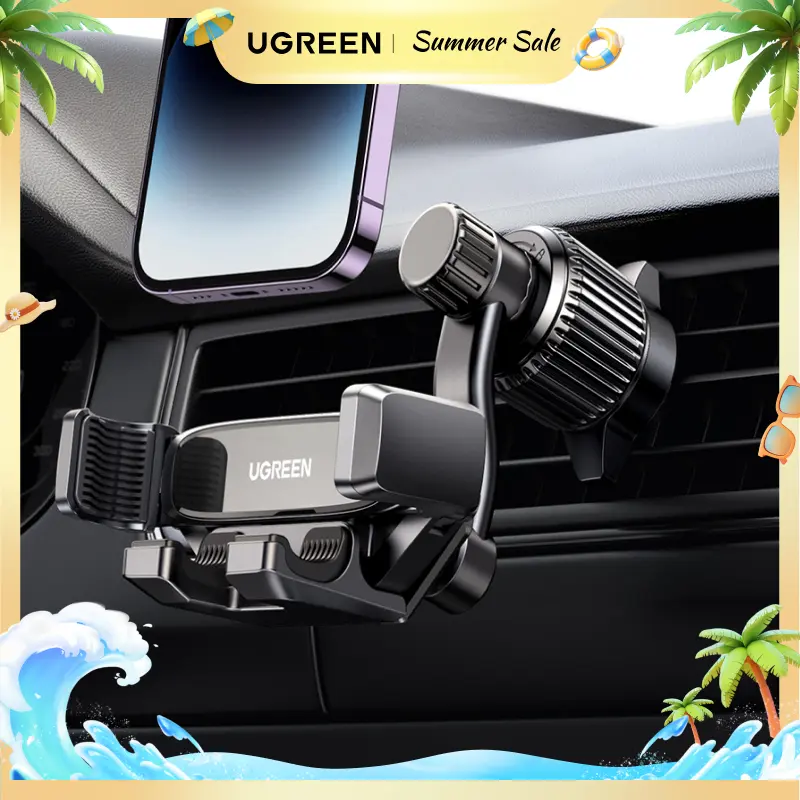 UGREEN Car Phone Holder 360 Degree Rotated Gravity Air Vent Phone Mount, Compatible with iPhone 17 16, Samsung, 360 rotation Cellphone Grip Stand-Summer Sale