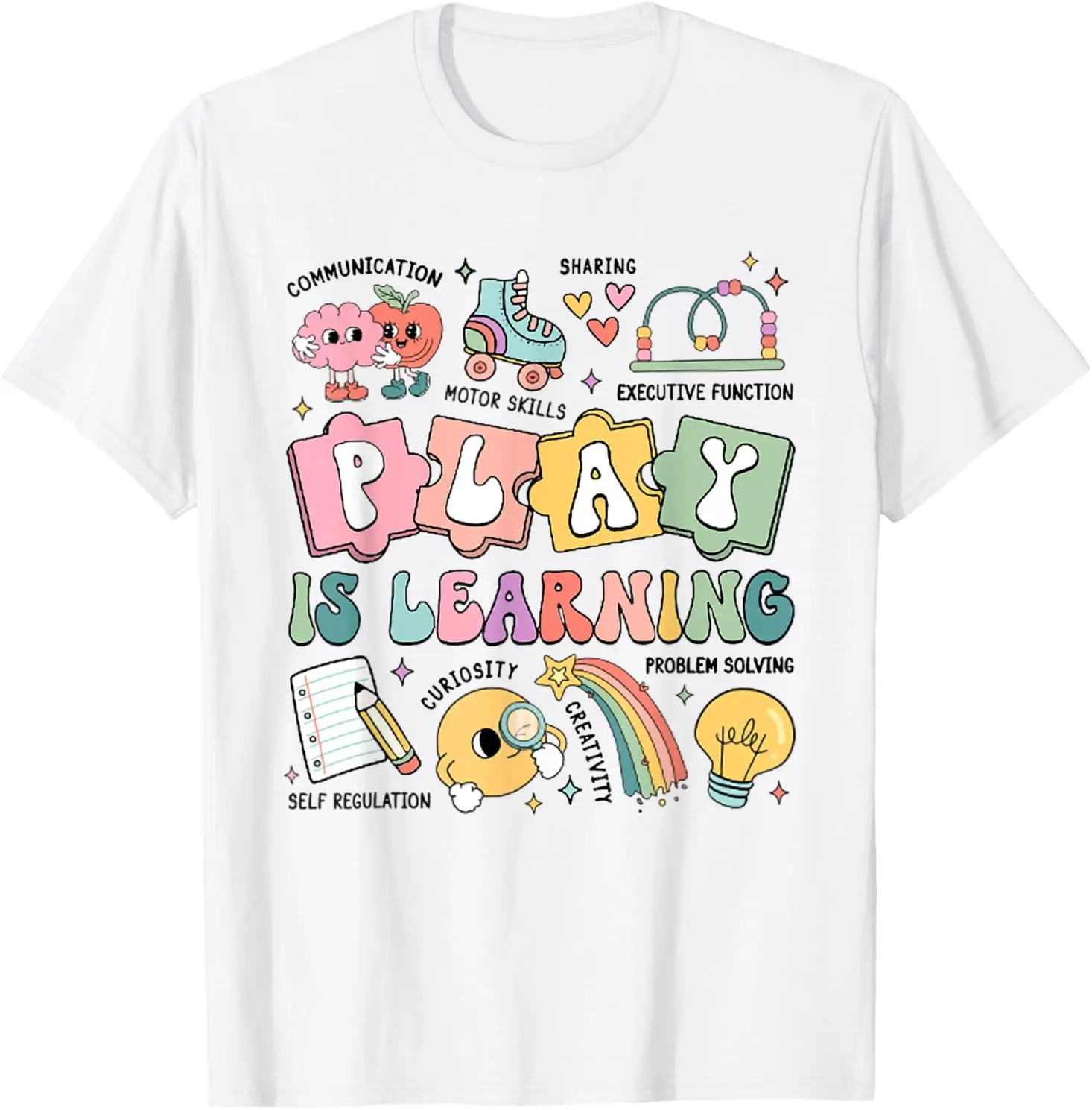 Retro Play Is Learning Kindergarten Teacher Team Women T-Shirt