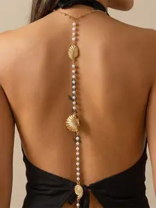 Luxury French Beach Vacation Style, Shell Starfish Pendant Body Chain, Perfect for Beach Trips and Light Dates, Unique Fashion Accessory