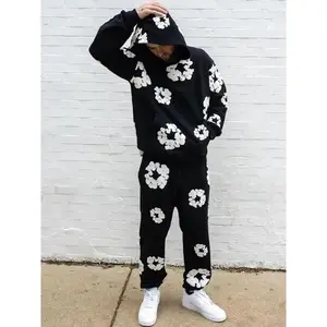 StreetwearHoodieHipHopGraphicPrintHoodieSweatshirtMensPulloverHoodieSuitUnisexTracksuit