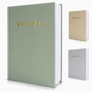 Aesthetic Blank Recipe Book with Waterproof Cover - The Perfect Recipe Notebook To Write In Your Own Recipes - Simplified Blank Cookbook to Organize Your Recipes - 5.98x 8.5”