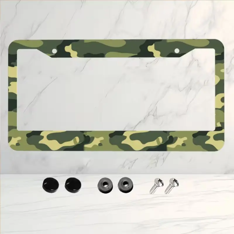 Camouflage License Plate Frame – Universal Camo Car Tag Holder for Trucks, SUVs & Cars